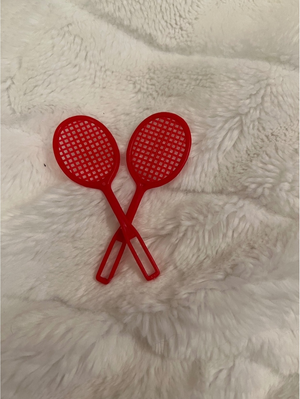 Vintage 2 Barbie red tennis rackets sports